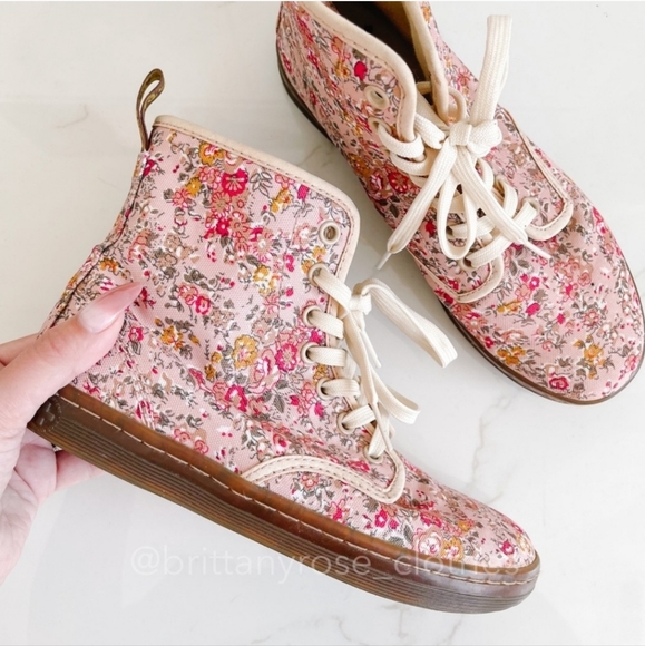 Dr. Martens Shoreditch pink floral hight tops - Picture 3 of 7